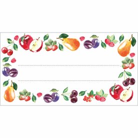 Zelfklevende etiketten fruitpatroon 85x45mm 20 st