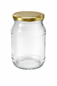 Glazen pot 1.7 liter met gouden deksel