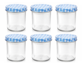 Jampotten 346 ml met twist-off deksel blauw (blok) 6 stuks