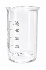 Bekerglas 50 ml gegradueerd hoog model hittebestendig