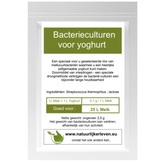 Bacterieculturen voor yoghurt, voor 25L melk