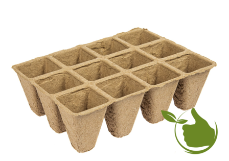 Papieren potjes 12 per tray  4x4x4.5cm 30 stuks