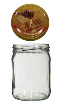 Honingpot 500 ml met twist-off deksel (Honingraat)