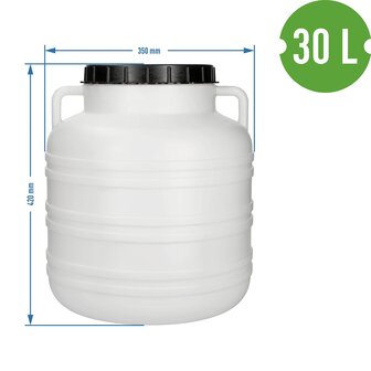 Zuurkoolvat met schroefdeksel 30L