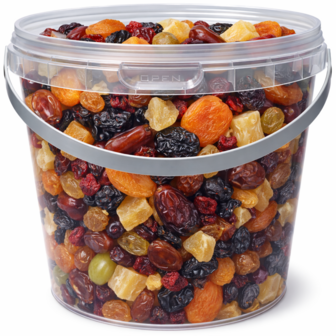 Kunststof emmertje 2.5 liter met deksel 5 stuks