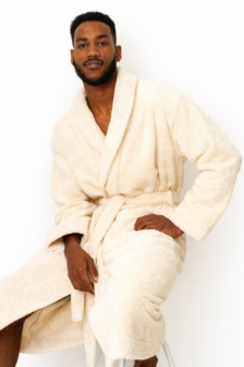 Badjas van biologisch katoen natural white