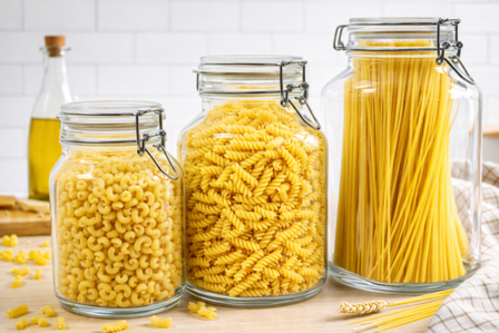 Vierkante glazenpot van 2 liter met klemsluiting