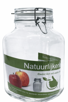 Vierkante glazenpot van 3 liter met klemsluiting