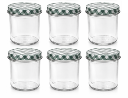 Jampot 346 ml met twist-off deksel groen (blok-design)