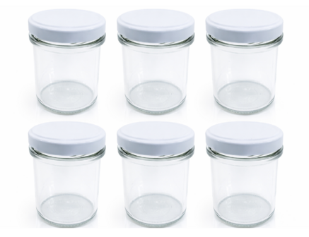 Jampotten 346 ml met twist-off deksel wit (6 stuks)