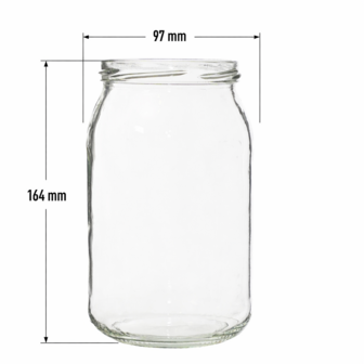 Inmaakpotten 900 ml exclusief deksel verpakt per 8 stuks