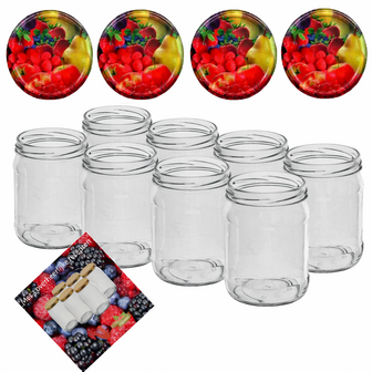 Inmaakpotten 500 ml met twist-off deksel (Gemengd fruit) 8 stuks