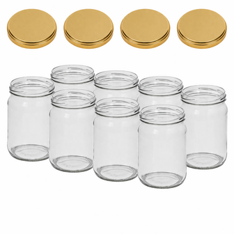 Glazenpotten 500 ml inclusief deksel verpakt per 6 stuks