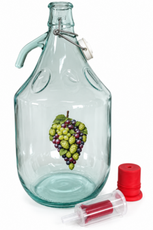 Gistingsfles 5 Liter met Beugeldop, Rubberdop &amp; Waterslot