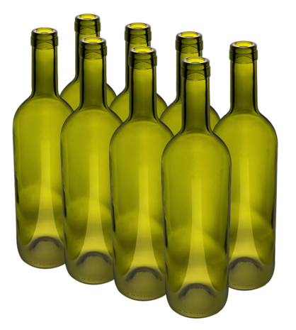 Wijnflessen 0,75 liter in Olijfgroen