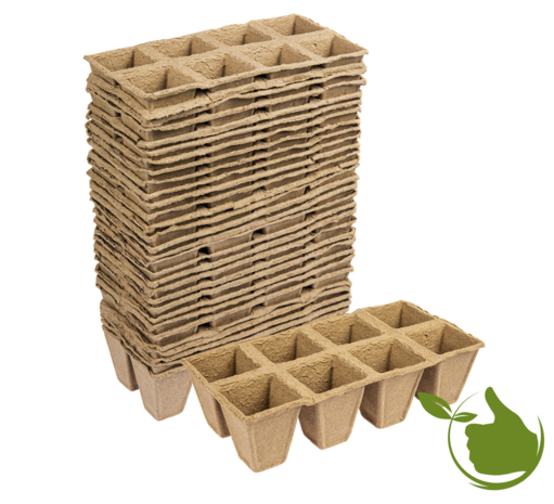 Papieren potjes 8 per tray  6x6x6cm 30 stuks