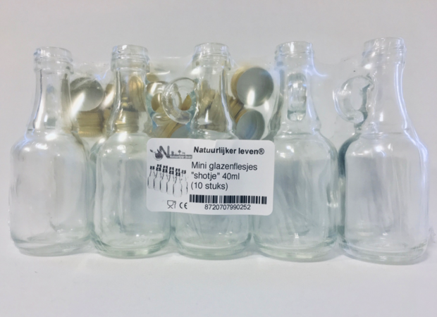 Mini glazenflesjes shotje40ml (10 stuks)