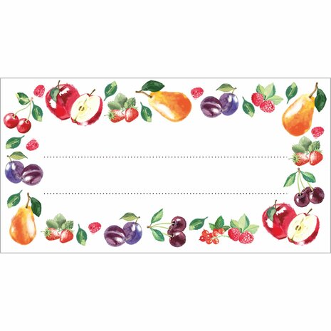 Zelfklevende etiketten fruitpatroon 85x45mm 20 st