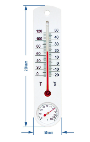 Universele witte thermometer met hygrometer