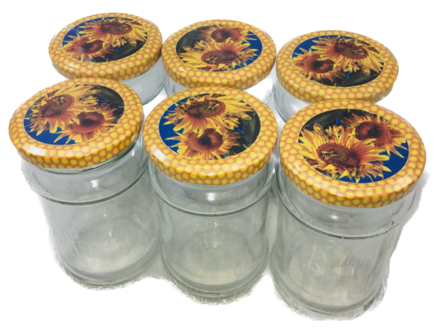 Glazen honingpotten 315 ml inclusief deksel verpakt per 6 stuks