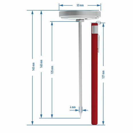 Thermometer voor barbecue 0 ° C + 120 ° C