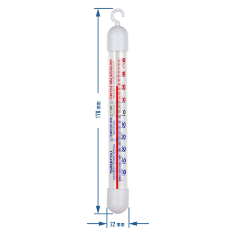 Thermometer voor koelkasten en diepvriezers (-50°C tot +40°C) 17cm