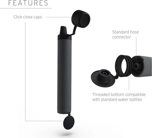 LifeStraw Peak Series Personal Waterfilter Straw Dark Gray