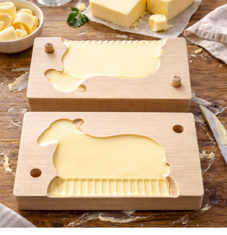 Botervorm rechthoek voor 150g boter - motief: Lam