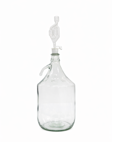 Gistingsfles 5 liter met stop en waterslot