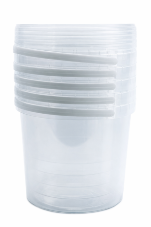 Kunststof emmertje 2.5 liter met deksel 5 stuks