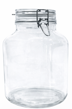 Vierkante glazenpot van 2 liter met klemsluiting