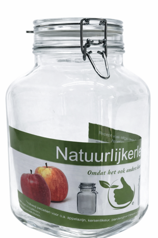 Vierkante glazenpot van 3 liter met klemsluiting