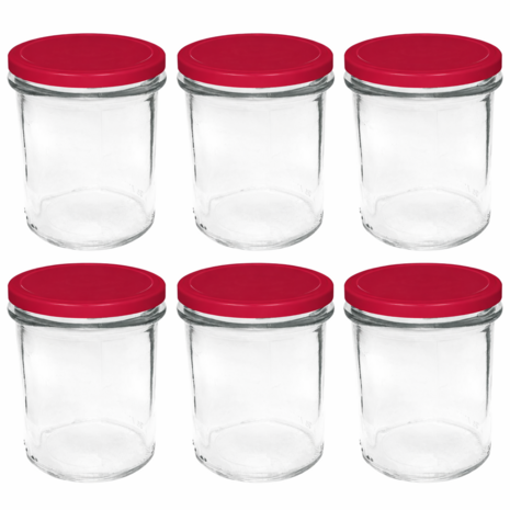 Jampotten 346 ml met twist-off deksel (bordeaux) 6 stuks