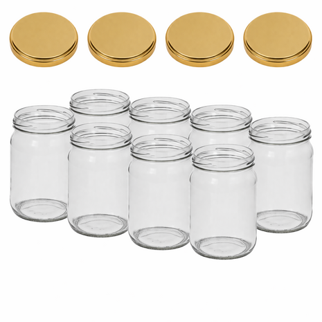 Glazenpotten 500 ml inclusief deksel verpakt per 6 stuks