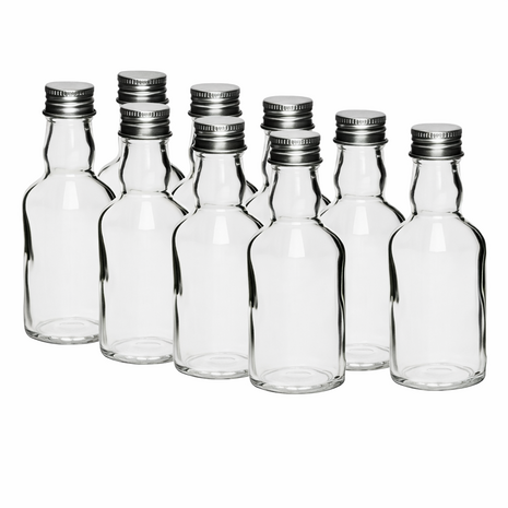 Mini glazenflesjes shotje 50ml (10 stuks)