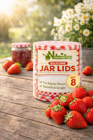 Twist-off deksel Rood/Wit blok design, 82mm per 8