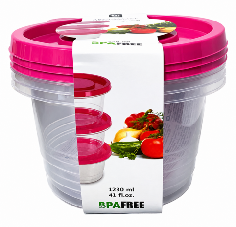 Set van 3 voedselbewaardoos 1230ml