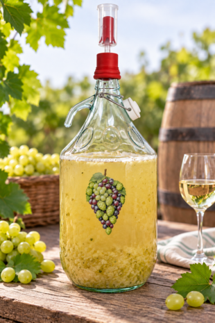 Gistingsfles 5 Liter met Beugeldop, Rubberdop & Waterslot