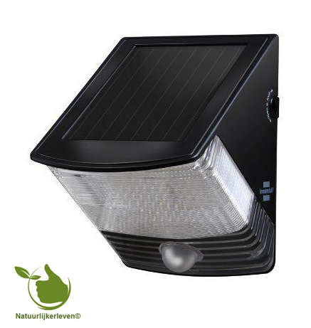 Solar led wandlamp - Zwart