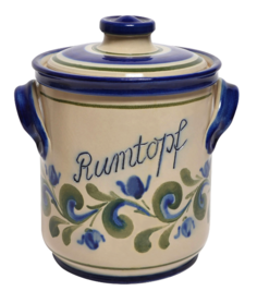 Rumtopf met groen-blauw motief 5 liter