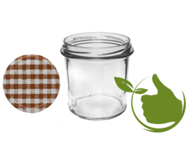 Jampotten 346 ml met twist-off deksel bruin (blok) 6 stuks