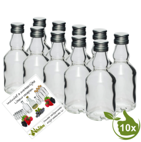 Mini glazenflesjes "shotje" 50ml (10 stuks)