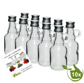 Mini glazenflesjes "shotje" 40ml (10 stuks)