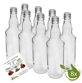 Glazenfles "Bolhals" 500ml (8 stuks)