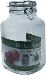 Vierkante glazenpot van 3 liter met klemsluiting