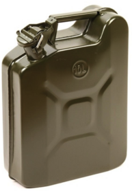 Jerrycan 10 liter metalen uitvoering in legergroen