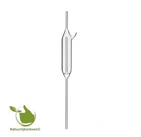 Proefpipet uit gehard glas en zuigmond